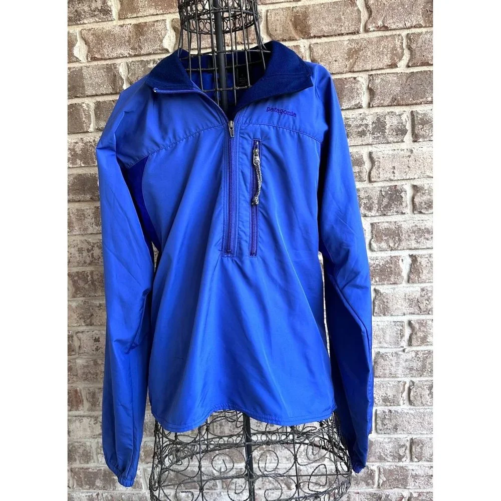 Patagonia Windbreaker Rain Jacket Unisex Small Blue Stetch Panels Zippe… - Picture 1 of 12